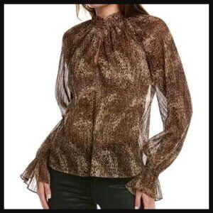 Ramy Brook Animal Print Jolene Top Blouse sz SP  /B3